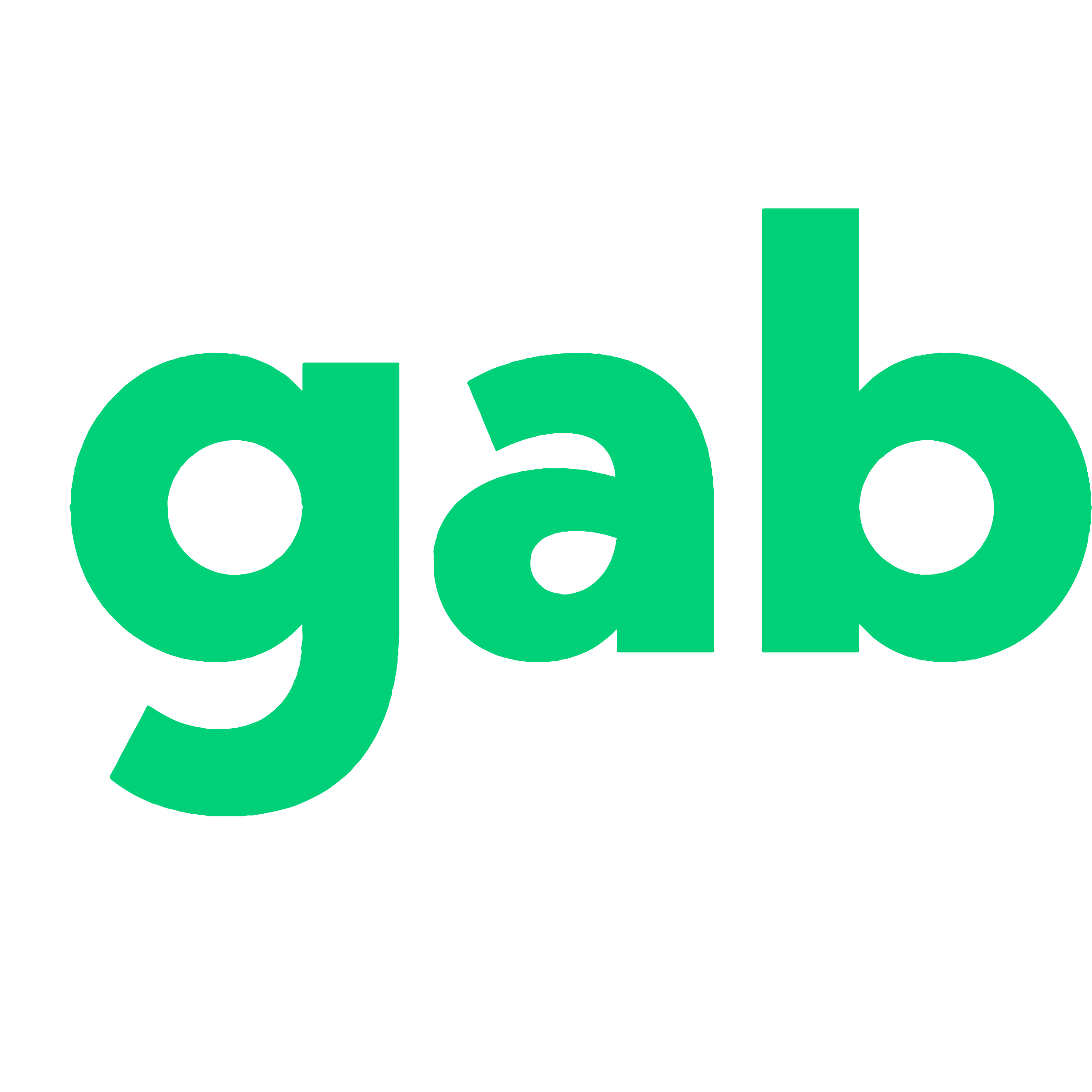  Large lower gase letters spelling out gab in ocean green.